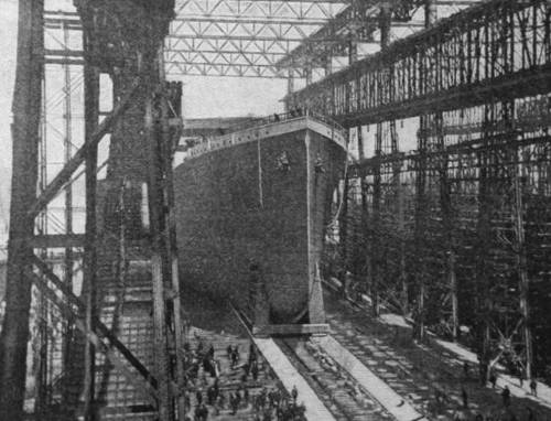 31 мая 1911 года. Как и было принято у White Star Line, не было никакой церемонии спуска судов на воду, такой как разбивание бутылки шампанского о нос судна или нарекание его именем, каким-то высокопоставленным лицом.