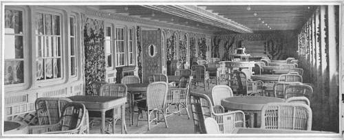 "Кафе Паризьен" на палубе B RMS Titanic. Снимок сделан утром 10 апреля 1912 г.